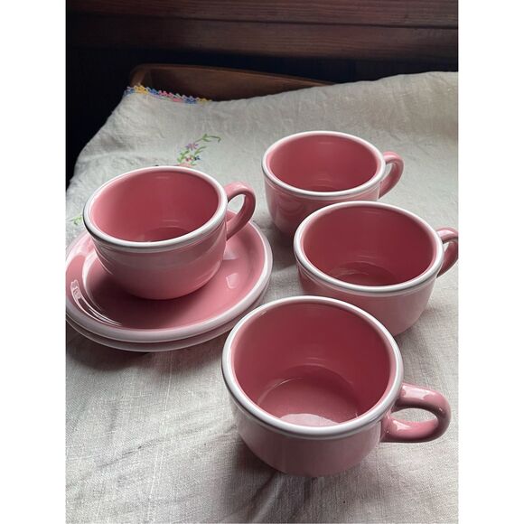 Studio Nova Pink Sherbet 4 cups and 2 saucers - Picture 1 of 7